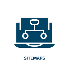 Poster - sitemaps icon from technology collection. Filled sitemaps, sitemap, business glyph icons isolated on white background. Black vector sitemaps sign, symbol for web design and mobile apps