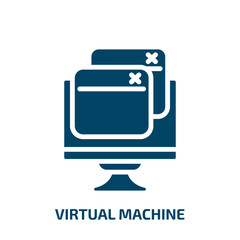 Poster - virtual machine icon from technology collection. Filled virtual machine, business, virtual glyph icons isolated on white background. Black vector virtual machine sign, symbol for web design and mobile
