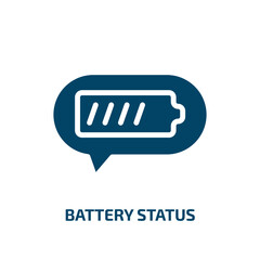 Poster - battery status icon from technology collection. Filled battery status, fuel, supply glyph icons isolated on white background. Black vector battery status sign, symbol for web design and mobile apps