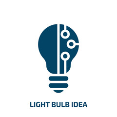 Poster - light bulb idea icon from technology collection. Filled light bulb idea, energy, bulb glyph icons isolated on white background. Black vector light bulb idea sign, symbol for web design and mobile apps