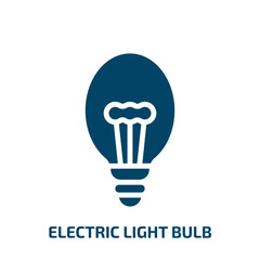 Poster - electric light bulb icon from technology collection. Filled electric light bulb, energy, bulb glyph icons isolated on white background. Black vector electric light bulb sign, symbol for web design and