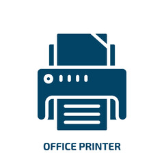 Poster - office printer icon from technology collection. Filled office printer, office, printer glyph icons isolated on white background. Black vector office printer sign, symbol for web design and mobile apps