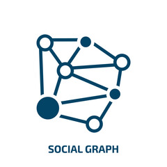 Poster - social graph icon from technology collection. Filled social graph, graph, social glyph icons isolated on white background. Black vector social graph sign, symbol for web design and mobile apps