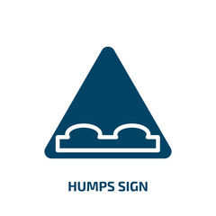 Poster - humps sign icon from traffic signs collection. Filled humps sign, africa, journey glyph icons isolated on white background. Black vector humps sign sign, symbol for web design and mobile apps