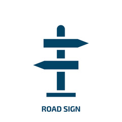 Poster - road sign icon from traffic signs collection. Filled road sign, road, street glyph icons isolated on white background. Black vector road sign sign, symbol for web design and mobile apps