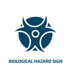 Poster - biological hazard sign icon from traffic signs collection. Filled biological hazard sign, safety, science glyph icons isolated on white background. Black vector biological hazard sign sign, symbol for