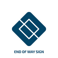 Poster - end of way sign icon from traffic signs collection. Filled end of way sign, direction, end glyph icons isolated on white background. Black vector end of way sign sign, symbol for web design and mobile