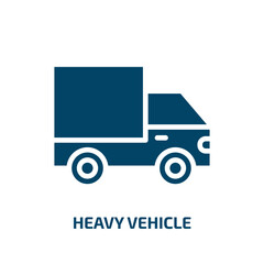Poster - heavy vehicle icon from transport collection. Filled heavy vehicle, vehicle, transportation glyph icons isolated on white background. Black vector heavy vehicle sign, symbol for web design and mobile