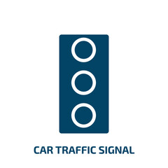 Poster - car traffic signal icon from transport collection. Filled car traffic signal, traffic, vehicle glyph icons isolated on white background. Black vector car traffic signal sign, symbol for web design and