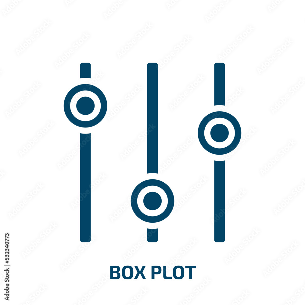 box plot icon from user interface collection. Filled box plot, box ...