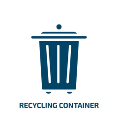 Poster - recycling container icon from user interface collection. Filled recycling container, recycle, garbage glyph icons isolated on white background. Black vector recycling container sign, symbol for web
