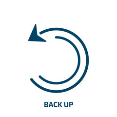 Poster - back up icon from user interface collection. Filled back up, arrow, back glyph icons isolated on white background. Black vector back up sign, symbol for web design and mobile apps
