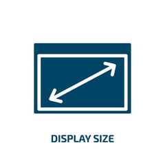 Poster - display size icon from user interface collection. Filled display size, screen, computer glyph icons isolated on white background. Black vector display size sign, symbol for web design and mobile apps