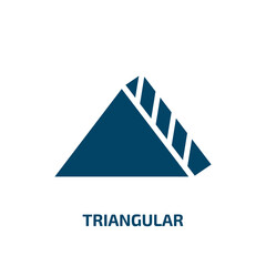 Poster - triangular icon from user interface collection. Filled triangular, triangle, app glyph icons isolated on white background. Black vector triangular sign, symbol for web design and mobile apps