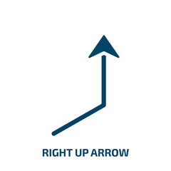 Poster - right up arrow icon from user interface collection. Filled right up arrow, arrow, up glyph icons isolated on white background. Black vector right up arrow sign, symbol for web design and mobile apps