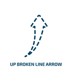 Poster - up broken line arrow icon from user interface collection. Filled up broken line arrow, arrow, rotate glyph icons isolated on white background. Black vector up broken line arrow sign, symbol for web