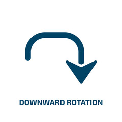 Poster - downward rotation icon from user interface collection. Filled downward rotation, downward, down glyph icons isolated on white background. Black vector downward rotation sign, symbol for web design and
