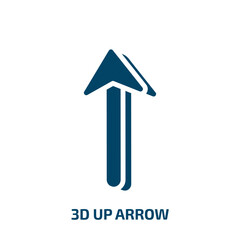 Poster - 3d up arrow icon from user interface collection. Filled 3d up arrow, arrow, down glyph icons isolated on white background. Black vector 3d up arrow sign, symbol for web design and mobile apps