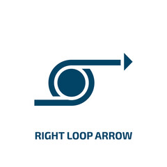 Poster - right loop arrow icon from user interface collection. Filled right loop arrow, arrow, right glyph icons isolated on white background. Black vector right loop arrow sign, symbol for web design and