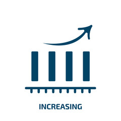 Poster - increasing icon from user interface collection. Filled increasing, increase, growth glyph icons isolated on white background. Black vector increasing sign, symbol for web design and mobile apps