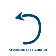 Poster - spinning left arrow icon from user interface collection. Filled spinning left arrow, arrow, loop glyph icons isolated on white background. Black vector spinning left arrow sign, symbol for web design