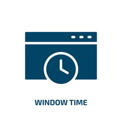 Poster - window time icon from user interface collection. Filled window time, time, window glyph icons isolated on white background. Black vector window time sign, symbol for web design and mobile apps