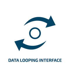 Poster - data looping interface icon from user interface collection. Filled data looping interface, data, upload glyph icons isolated on white background. Black vector data looping interface sign, symbol for