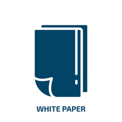 Poster - white paper icon from user interface collection. Filled white paper, paper, document glyph icons isolated on white background. Black vector white paper sign, symbol for web design and mobile apps
