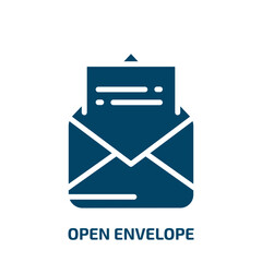 Poster - open envelope icon from user interface collection. Filled open envelope, send, internet glyph icons isolated on white background. Black vector open envelope sign, symbol for web design and mobile apps