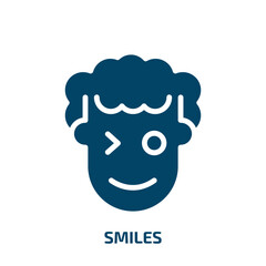 Poster - smiles icon from user interface collection. Filled smiles, smile, face glyph icons isolated on white background. Black vector smiles sign, symbol for web design and mobile apps