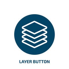 Poster - layer button icon from user interface collection. Filled layer button, button, website glyph icons isolated on white background. Black vector layer button sign, symbol for web design and mobile apps