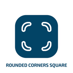 Poster - rounded corners square icon from user interface collection. Filled rounded corners square, square, geometric glyph icons isolated on white background. Black vector rounded corners square sign, symbol