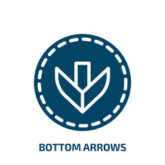 Poster - bottom arrows icon from user interface collection. Filled bottom arrows, arrow, bottom glyph icons isolated on white background. Black vector bottom arrows sign, symbol for web design and mobile apps