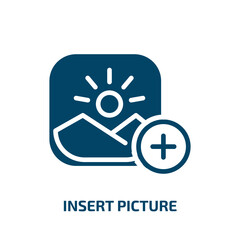 Poster - insert picture icon from user interface collection. Filled insert picture, insert, picture glyph icons isolated on white background. Black vector insert picture sign, symbol for web design and mobile