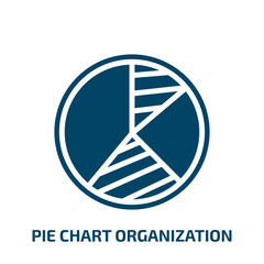 Poster - pie chart organization icon from user interface collection. Filled pie chart organization, pie, presentation glyph icons isolated on white background. Black vector pie chart organization sign, symbol