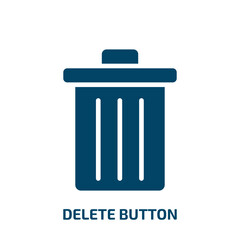 Poster - delete button icon from user interface collection. Filled delete button, delete, button glyph icons isolated on white background. Black vector delete button sign, symbol for web design and mobile apps