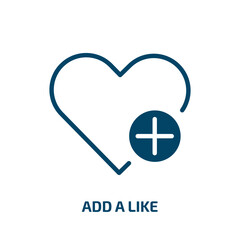Poster - add a like icon from user interface collection. Filled add a like, add, like glyph icons isolated on white background. Black vector add a like sign, symbol for web design and mobile apps