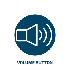 Poster - volume button icon from user interface collection. Filled volume button, sound, music glyph icons isolated on white background. Black vector volume button sign, symbol for web design and mobile apps