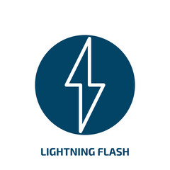 Poster - lightning flash icon from user interface collection. Filled lightning flash, simple, thunder glyph icons isolated on white background. Black vector lightning flash sign, symbol for web design and