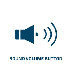 Poster - round volume button icon from user interface collection. Filled round volume button, round, volume glyph icons isolated on white background. Black vector round volume button sign, symbol for web