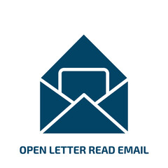 Poster - open letter read email icon from user interface collection. Filled open letter read email, mail, post glyph icons isolated on white background. Black vector open letter read email sign, symbol for web