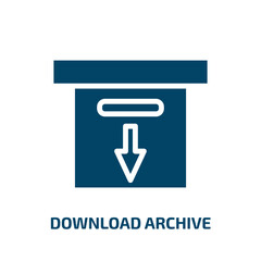Poster - download archive icon from user interface collection. Filled download archive, download, archive glyph icons isolated on white background. Black vector download archive sign, symbol for web design and