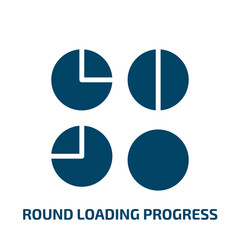 Poster - round loading progress icon from user interface collection. Filled round loading progress, bar, download glyph icons isolated on white background. Black vector round loading progress sign, symbol for
