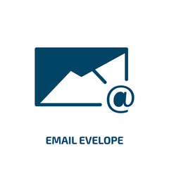 Poster - email evelope icon from user interface collection. Filled email evelope, send, email glyph icons isolated on white background. Black vector email evelope sign, symbol for web design and mobile apps