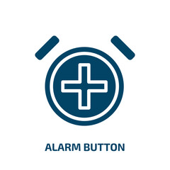 Poster - alarm button icon from user interface collection. Filled alarm button, button, alarm glyph icons isolated on white background. Black vector alarm button sign, symbol for web design and mobile apps