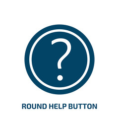 Poster - round help button icon from user interface collection. Filled round help button, button, help glyph icons isolated on white background. Black vector round help button sign, symbol for web design and