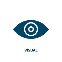 Poster - visual icon from user interface collection. Filled visual, screen, presentation glyph icons isolated on white background. Black vector visual sign, symbol for web design and mobile apps