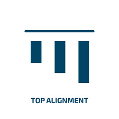 Poster - top alignment icon from user interface collection. Filled top alignment, alignment, website glyph icons isolated on white background. Black vector top alignment sign, symbol for web design and mobile