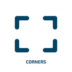 Poster - corners icon from user interface collection. Filled corners, corner, template glyph icons isolated on white background. Black vector corners sign, symbol for web design and mobile apps