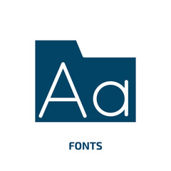 Poster - fonts icon from user interface collection. Filled fonts, typography, letter glyph icons isolated on white background. Black vector fonts sign, symbol for web design and mobile apps